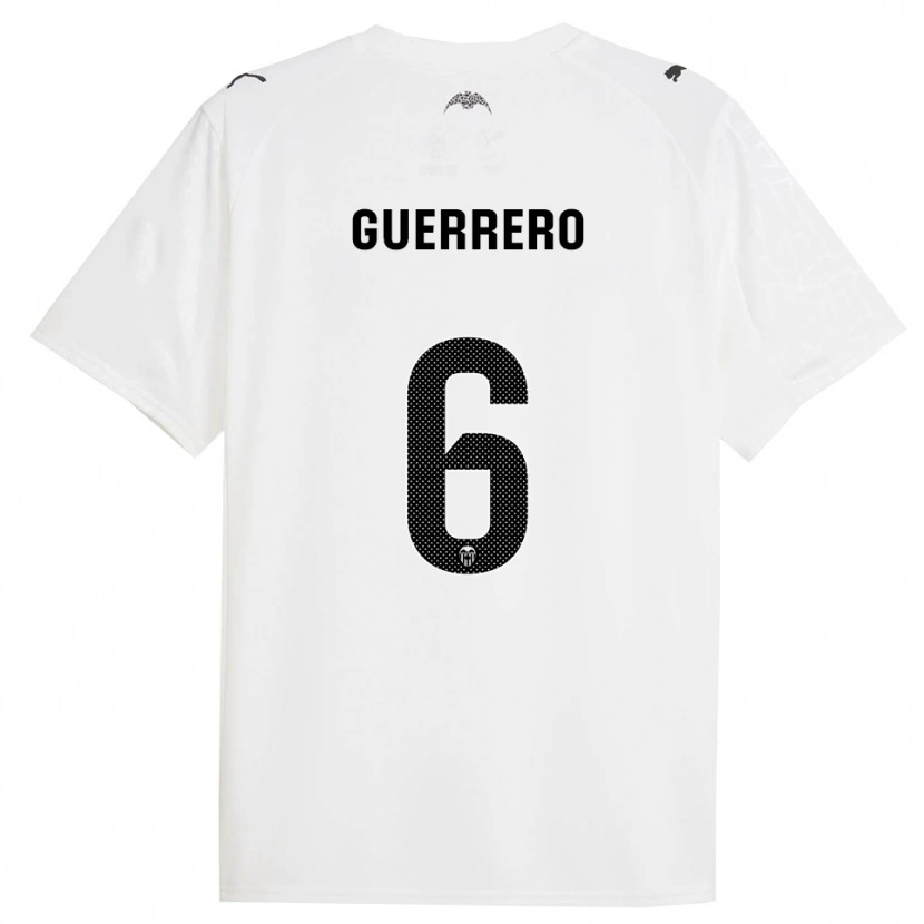 Danxen Homem Camisola Paula Guerrero #6 Branco Preto Principal 2025/26 Camisa