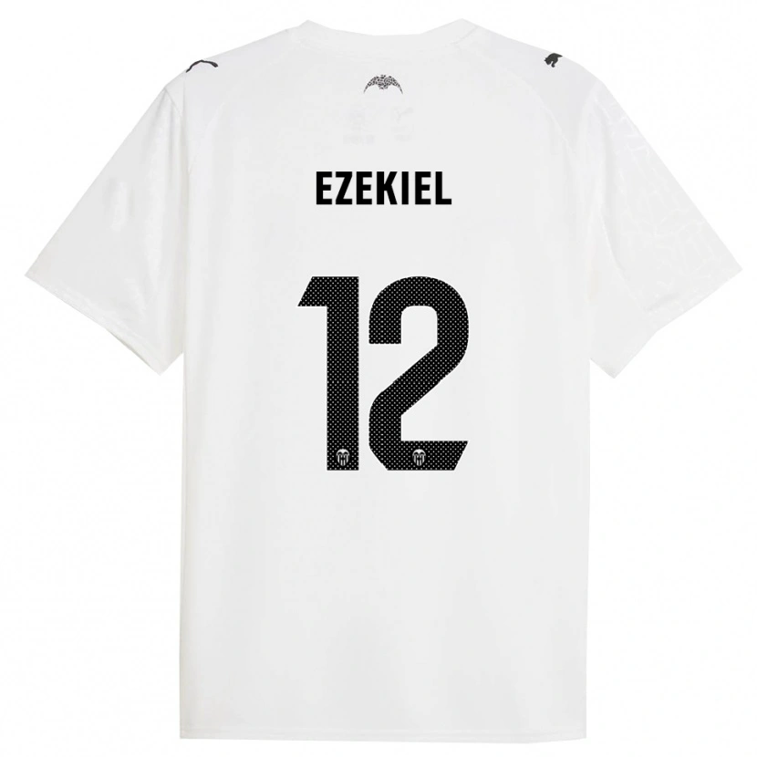 Danxen Homem Camisola Ezekiel Montunrayo #12 Branco Preto Principal 2025/26 Camisa