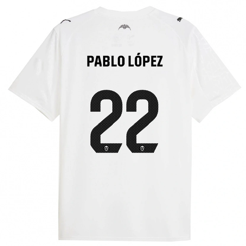 Danxen Homem Camisola Pablo López #22 Branco Preto Principal 2025/26 Camisa