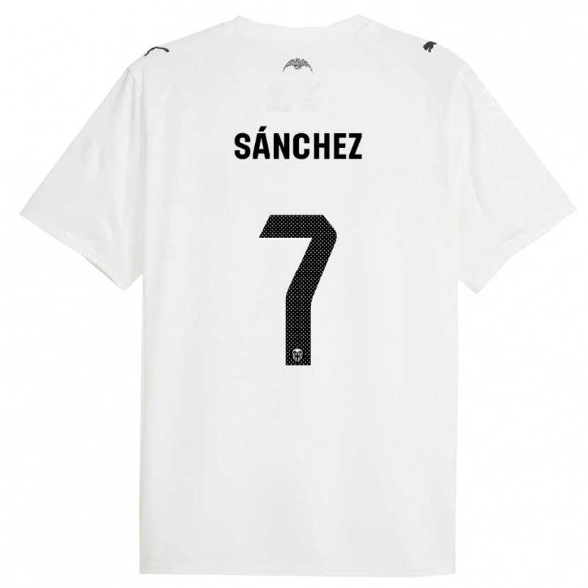 Danxen Homem Camisola Dani Sánchez #7 Branco Preto Principal 2025/26 Camisa