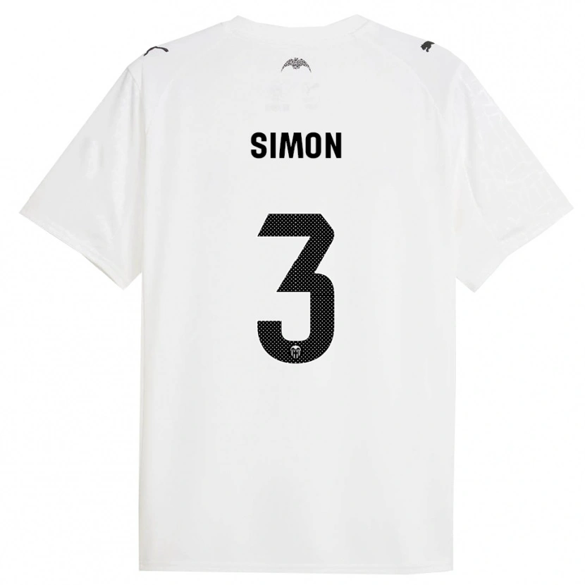 Danxen Homem Camisola Bénédicte Simon #3 Branco Preto Principal 2025/26 Camisa