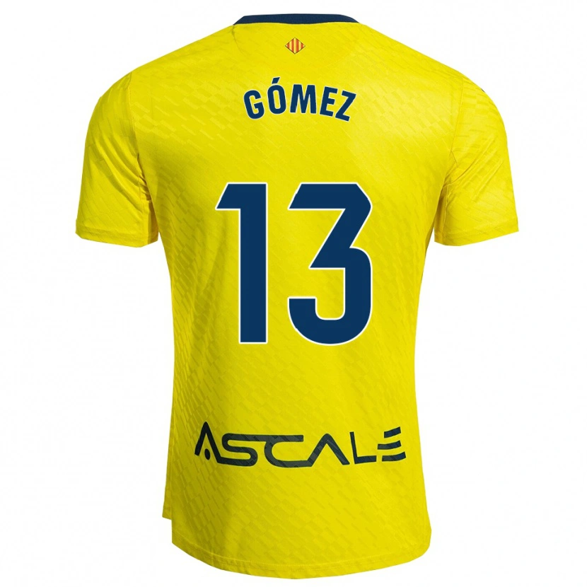 Danxen Homem Camisola Rubén Gómez #13 Amarelo Marinho Principal 2025/26 Camisa