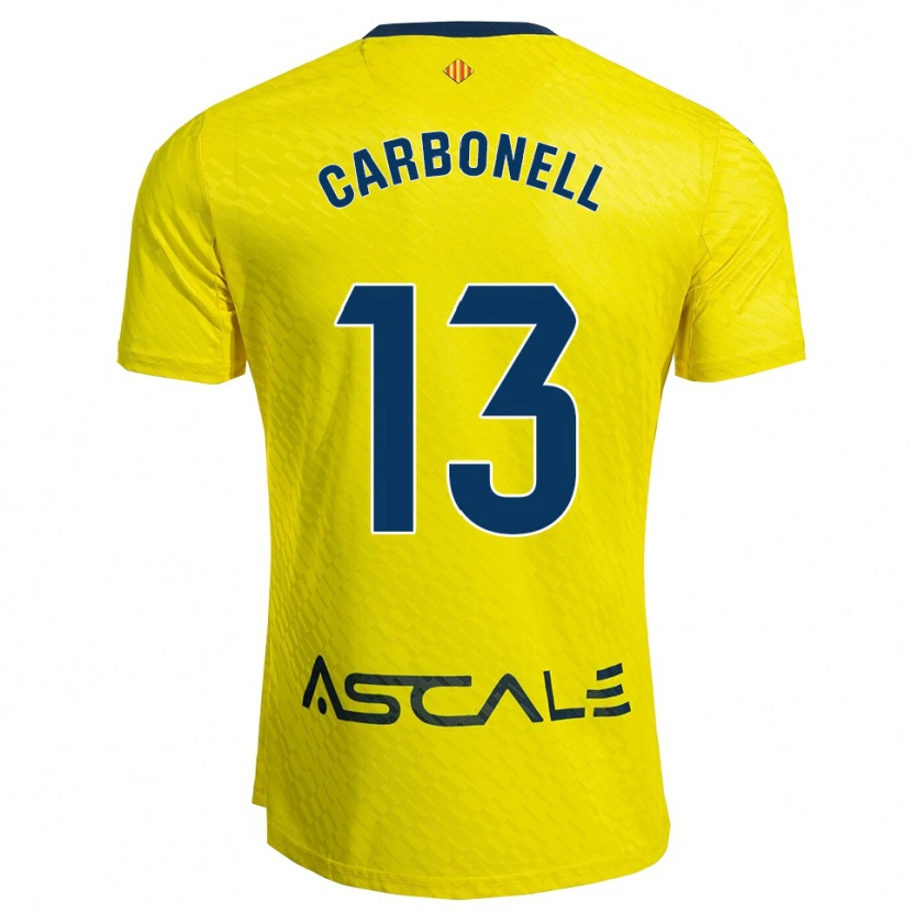 Danxen Homem Camisola Carmen Carbonell #13 Amarelo Marinho Principal 2025/26 Camisa