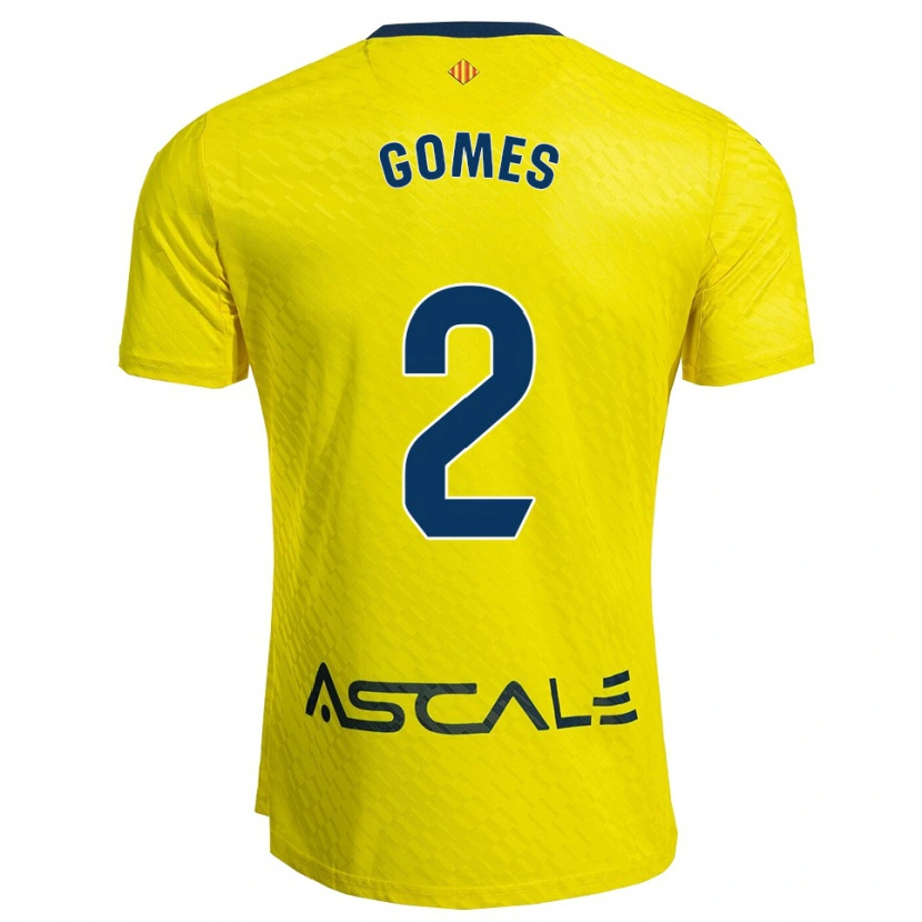 Danxen Homem Camisola Vique Gomes #2 Amarelo Marinho Principal 2025/26 Camisa