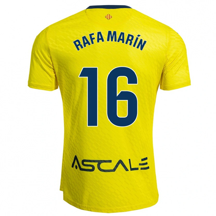 Danxen Homem Camisola Rafa Marín #16 Amarelo Marinho Principal 2025/26 Camisa
