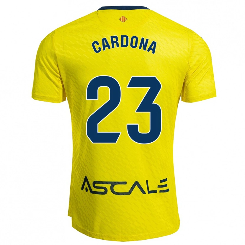 Danxen Homem Camisola Sergi Cardona #23 Amarelo Marinho Principal 2025/26 Camisa