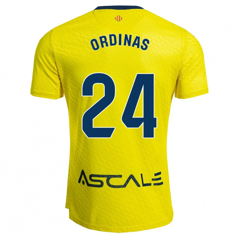 Danxen Homem Camisola Andreu Ordinas #24 Amarelo Marinho Principal 2025/26 Camisa
