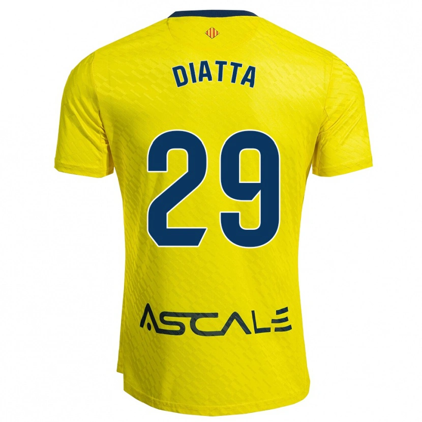 Danxen Homem Camisola Alassane Diatta #29 Amarelo Marinho Principal 2025/26 Camisa