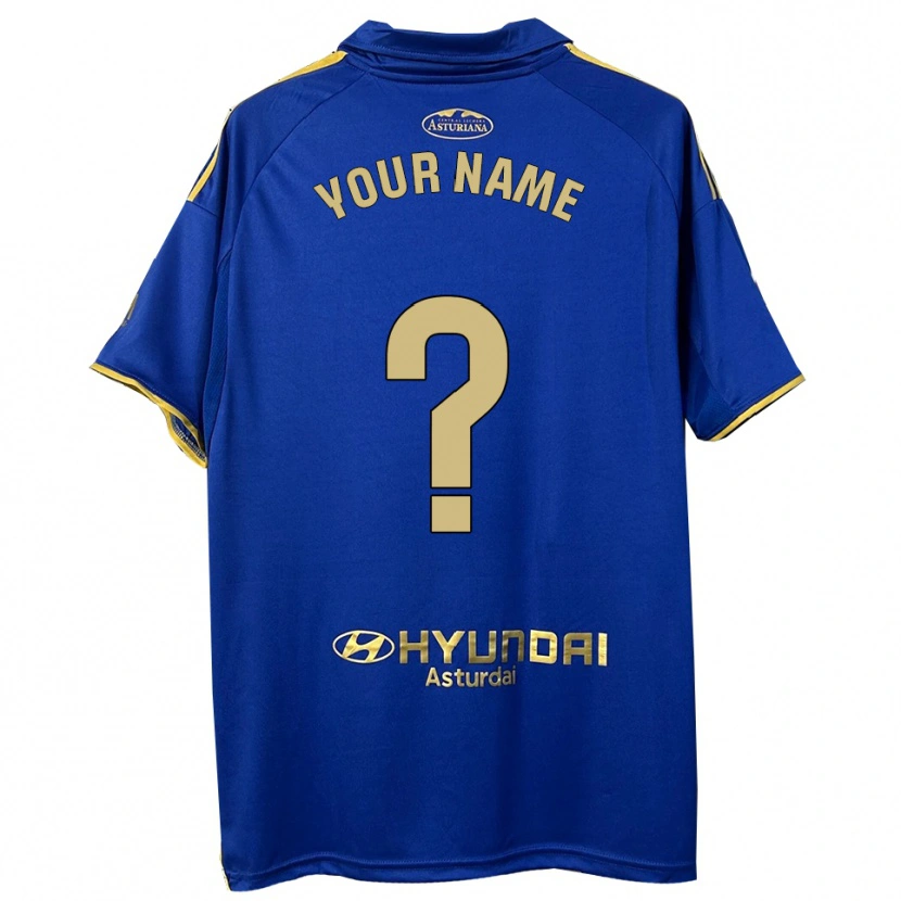 Danxen Homem Camisola Seu Nome #0 Azul Dourado Principal 2025/26 Camisa