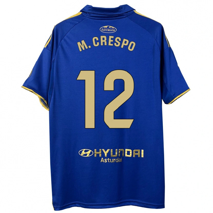 Danxen Homem Camisola Marina Crespo Iglesias #12 Azul Dourado Principal 2025/26 Camisa
