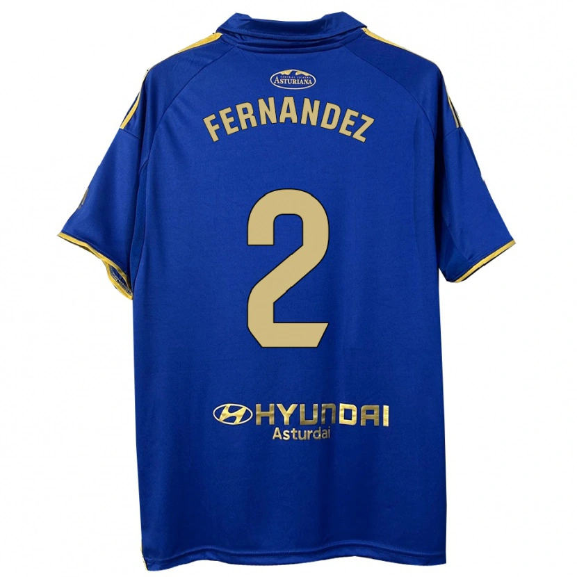 Danxen Homem Camisola Adrián Fernández #2 Azul Dourado Principal 2025/26 Camisa