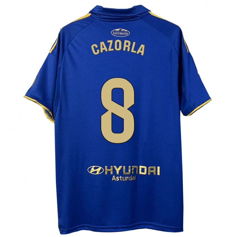 Danxen Homem Camisola Santi Cazorla #8 Azul Dourado Principal 2025/26 Camisa