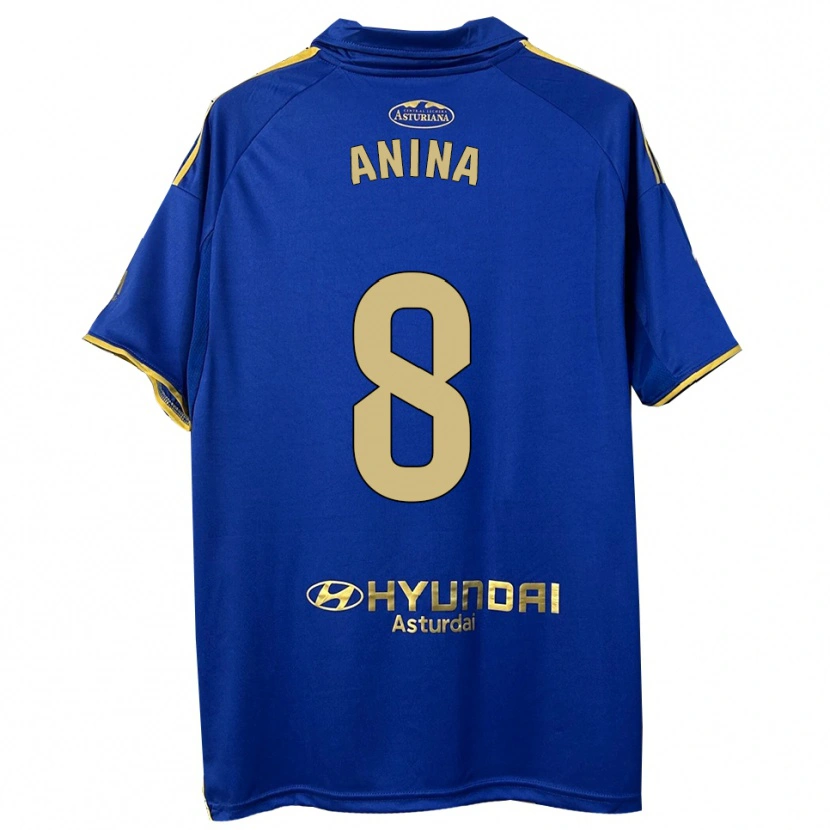 Danxen Homem Camisola Ana Menéndez García #8 Azul Dourado Principal 2025/26 Camisa