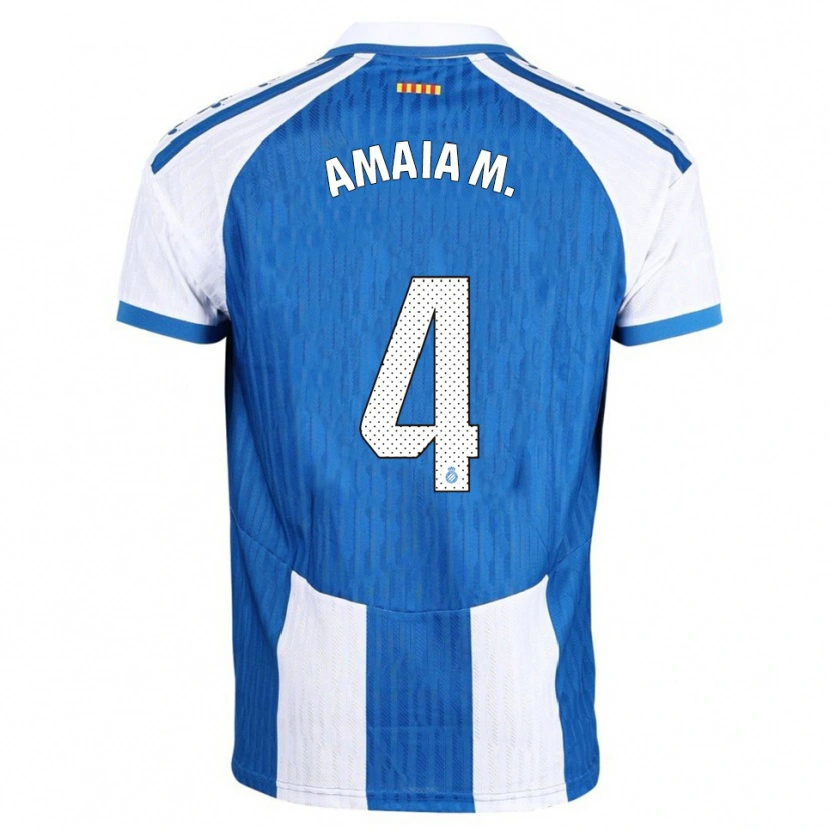 Danxen Homem Camisola Amaia Martínez De La Peña #4 Azul Branco Principal 2025/26 Camisa