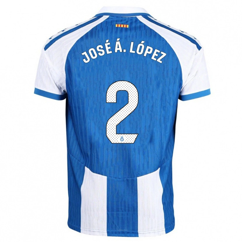 Danxen Homem Camisola José Ángel López #2 Azul Branco Principal 2025/26 Camisa
