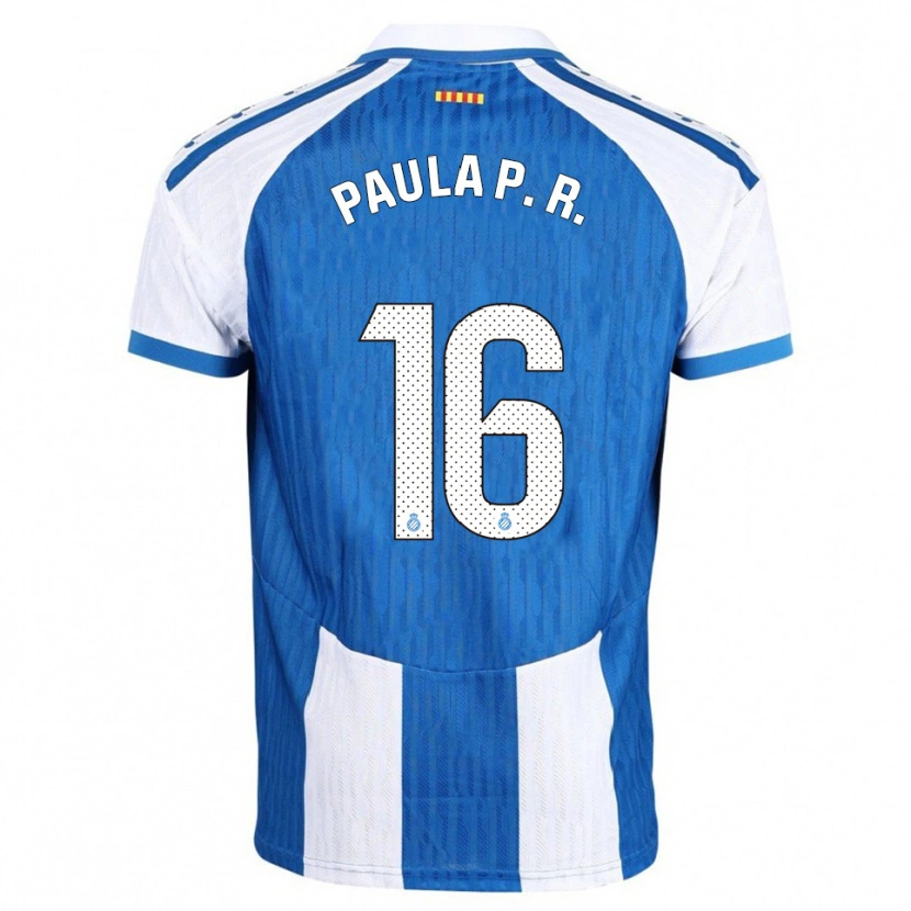 Danxen Homem Camisola Paula Perea Ramírez #16 Azul Branco Principal 2025/26 Camisa