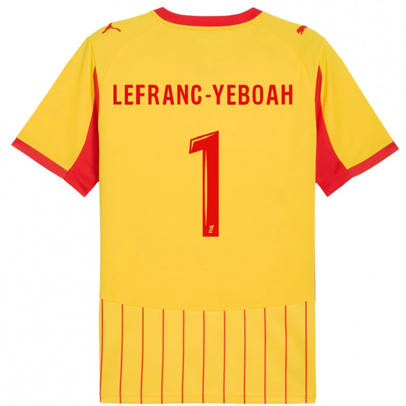 Danxen Homem Camisola Daïvy Lefranc-Yeboah #1 Amarelo Vermelho Principal 2025/26 Camisa