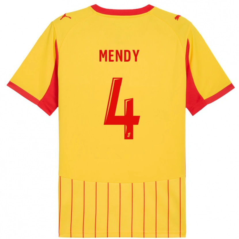 Danxen Homem Camisola Ellijah Mendy #4 Amarelo Vermelho Principal 2025/26 Camisa