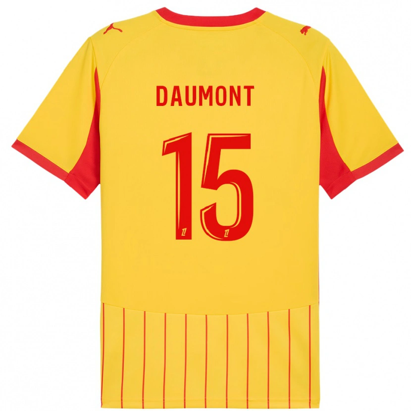 Danxen Homem Camisola Camille Daumont #15 Amarelo Vermelho Principal 2025/26 Camisa