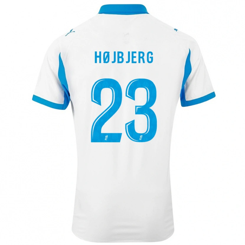 Danxen Homem Camisola Pierre-Emile Højbjerg #23 Branco Azul Celeste Principal 2025/26 Camisa