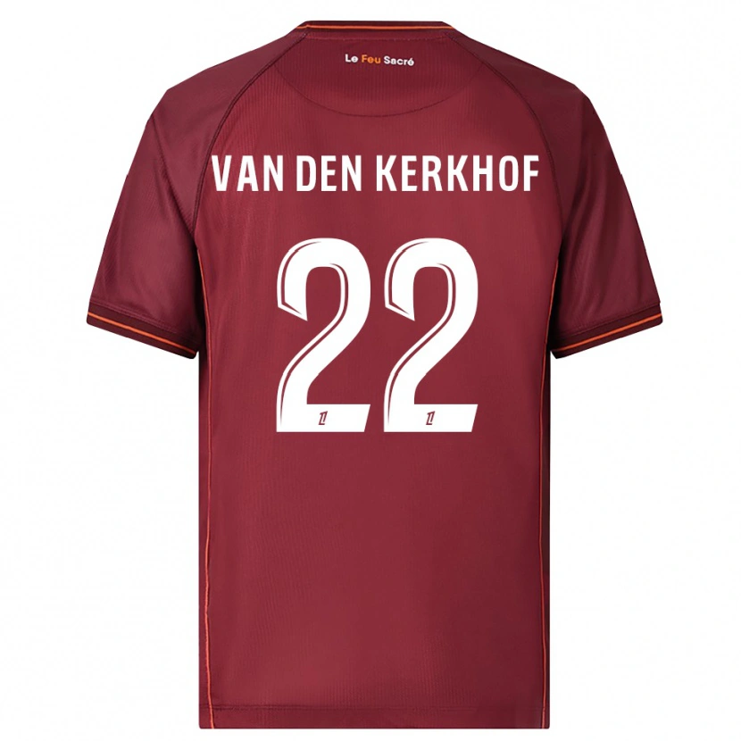 Danxen Homem Camisola Kevin Van Den Kerkhof #22 Borgonha Branco Principal 2025/26 Camisa