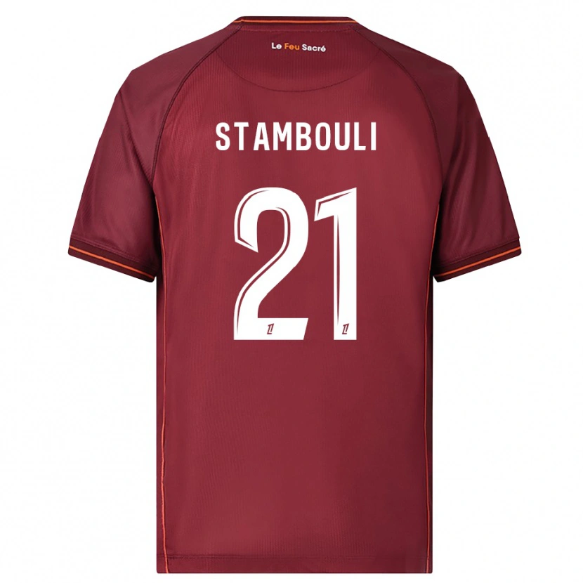 Danxen Homem Camisola Benjamin Stambouli #21 Borgonha Branco Principal 2025/26 Camisa