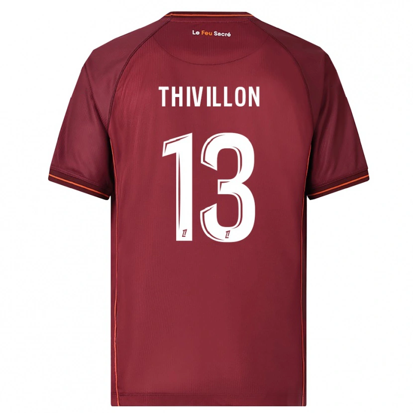 Danxen Homem Camisola Lina Thivillon #13 Borgonha Branco Principal 2025/26 Camisa