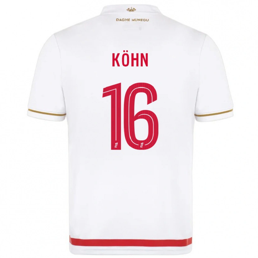 Danxen Homem Camisola Philipp Köhn #16 Vermelho Branco Principal 2025/26 Camisa