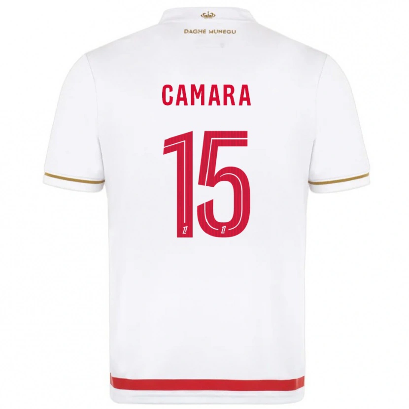 Danxen Homem Camisola Lamine Camara #15 Vermelho Branco Principal 2025/26 Camisa