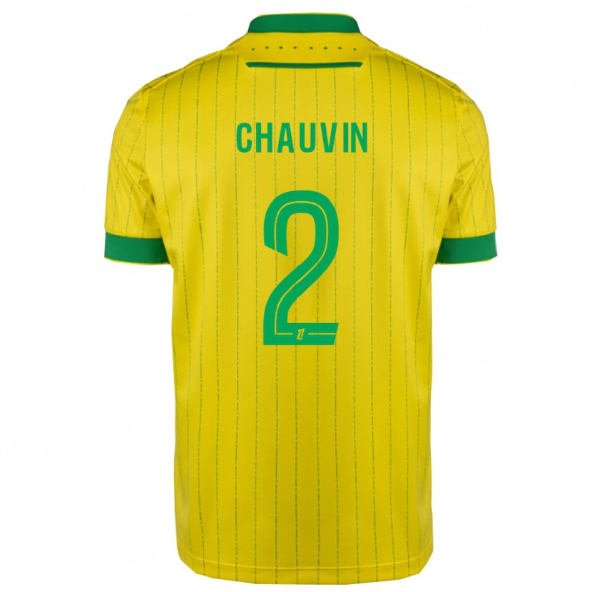 Danxen Homem Camisola Yoann Chauvin #2 Amarelo Verde Principal 2025/26 Camisa
