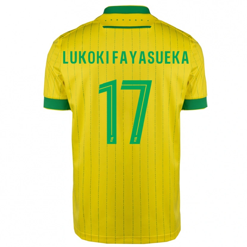 Danxen Homem Camisola Kévin Lukoki Fayasueka #17 Amarelo Verde Principal 2025/26 Camisa