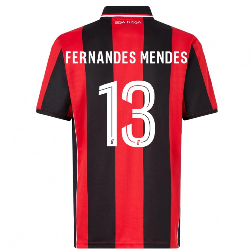Danxen Homem Camisola Mathis Fernandes Mendes #13 Vermelho Preto Principal 2025/26 Camisa