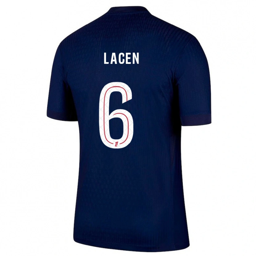 Danxen Homem Camisola Michaël Lacen #6 Azul Marinho Vermelho Principal 2025/26 Camisa