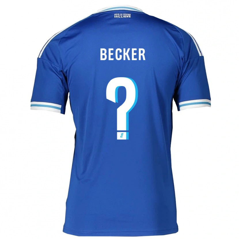 Danxen Homem Camisola Yoann Becker #0 Azul Branco Principal 2025/26 Camisa