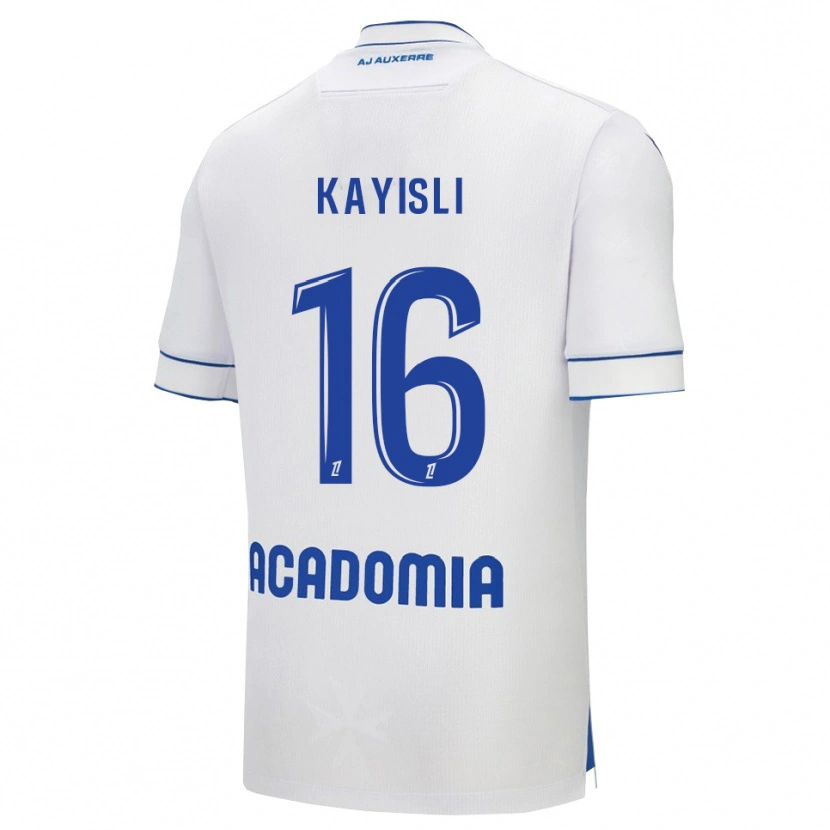 Danxen Homem Camisola Mehmet Kayisli #16 Branco Azul Principal 2025/26 Camisa