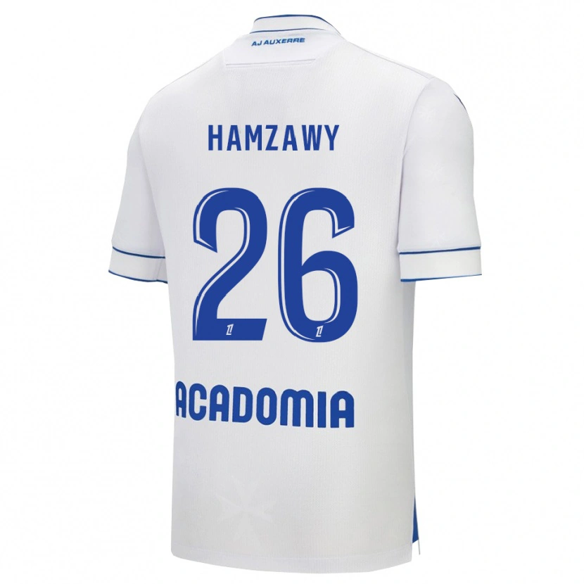 Danxen Homem Camisola Radwan Hamzawy #26 Branco Azul Principal 2025/26 Camisa
