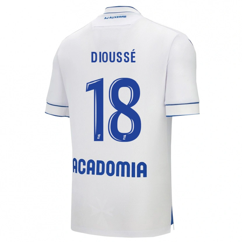 Danxen Homem Camisola Assane Dioussé #18 Branco Azul Principal 2025/26 Camisa