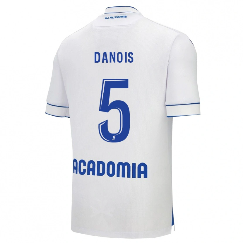 Danxen Homem Camisola Kévin Danois #5 Branco Azul Principal 2025/26 Camisa