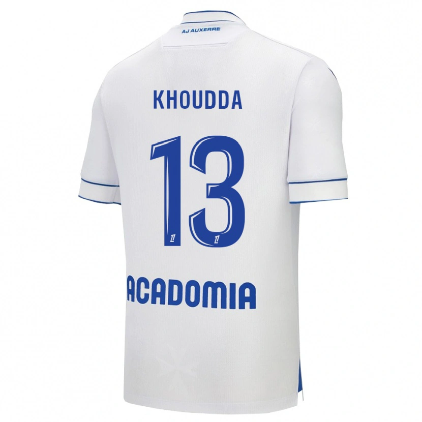 Danxen Homem Camisola Youssef Khoudda #13 Branco Azul Principal 2025/26 Camisa