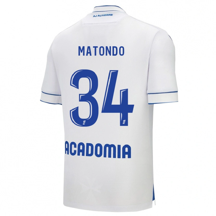 Danxen Homem Camisola Rudy Matondo #34 Branco Azul Principal 2025/26 Camisa