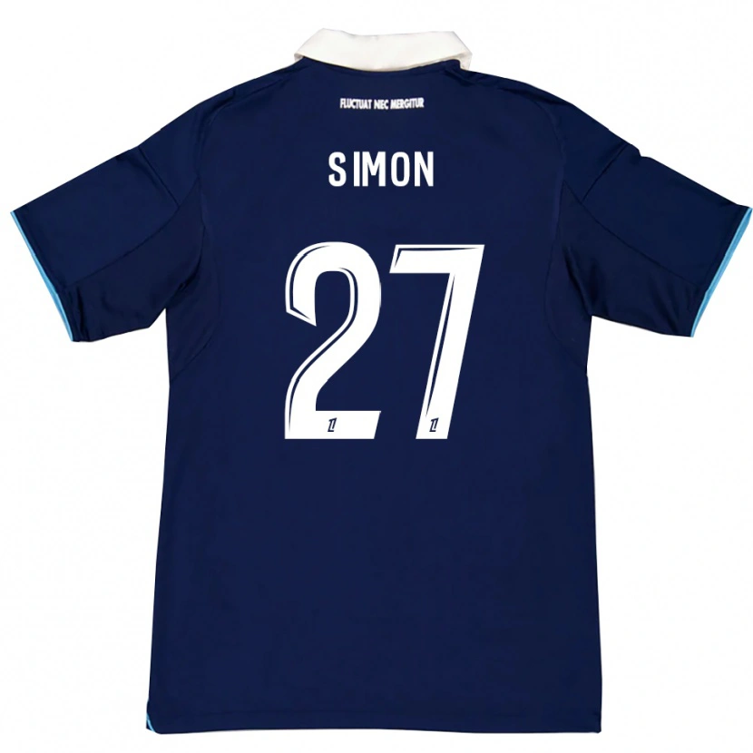 Danxen Homem Camisola Moses Simon #27 Azul Escuro Branco Principal 2025/26 Camisa