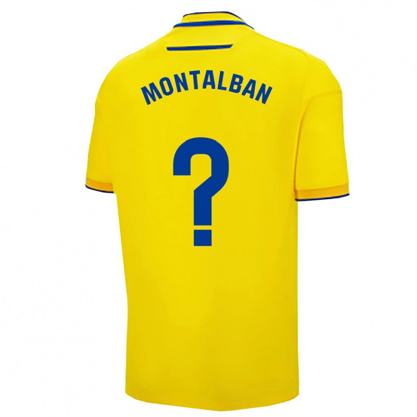 Danxen Homem Camisola Sergio Montalbán #0 Amarelo Marinho Principal 2025/26 Camisa