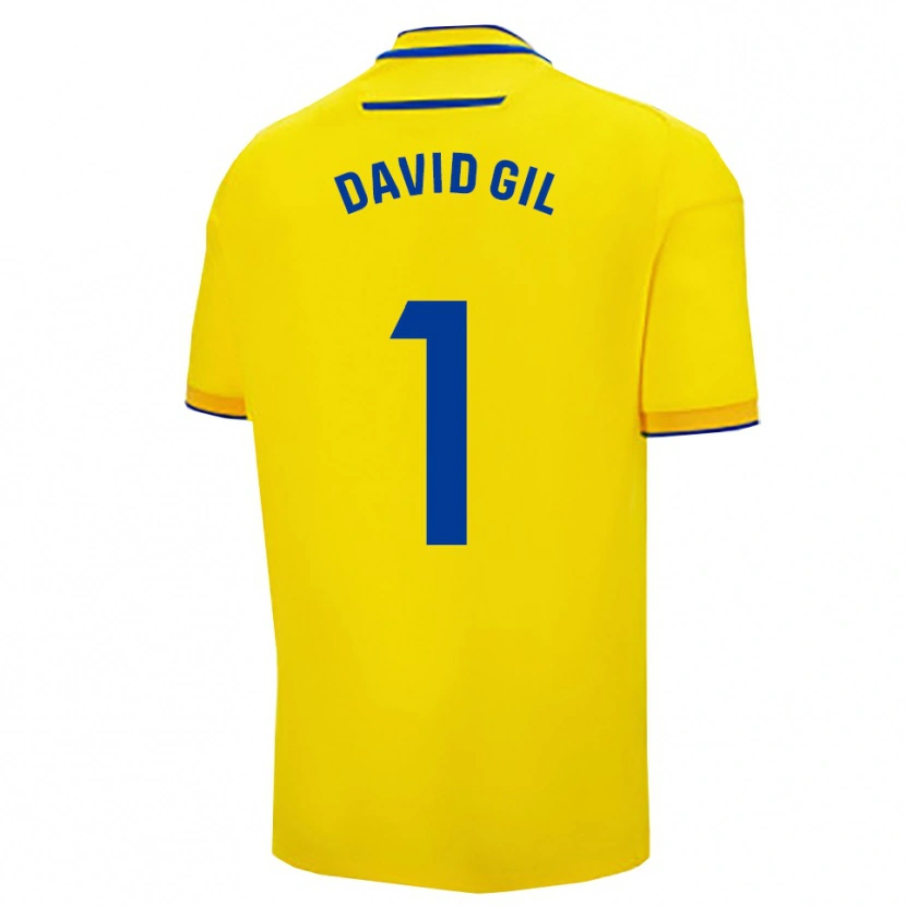 Danxen Homem Camisola David Gil #1 Amarelo Marinho Principal 2025/26 Camisa