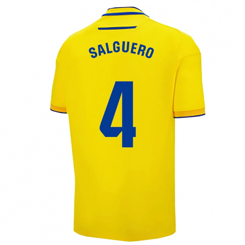 Danxen Homem Camisola Adrián Salguero #4 Amarelo Marinho Principal 2025/26 Camisa