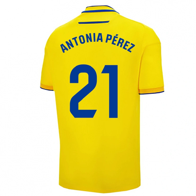 Danxen Homem Camisola Antonia Pérez Lopez #21 Amarelo Marinho Principal 2025/26 Camisa