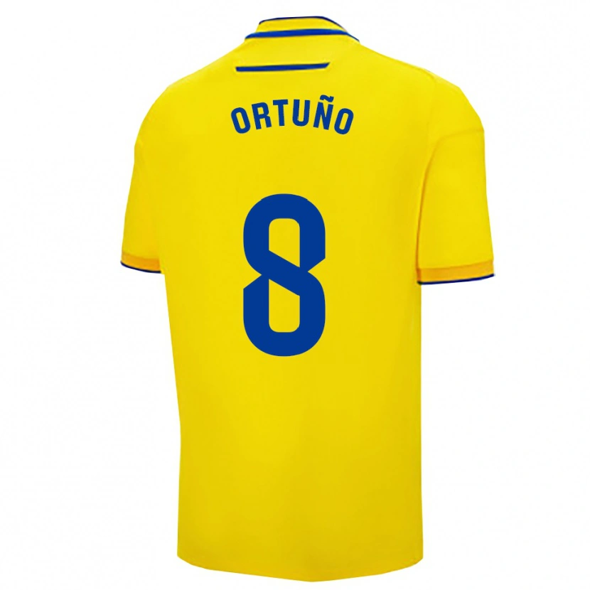 Danxen Homem Camisola Sergio Ortuño #8 Amarelo Marinho Principal 2025/26 Camisa