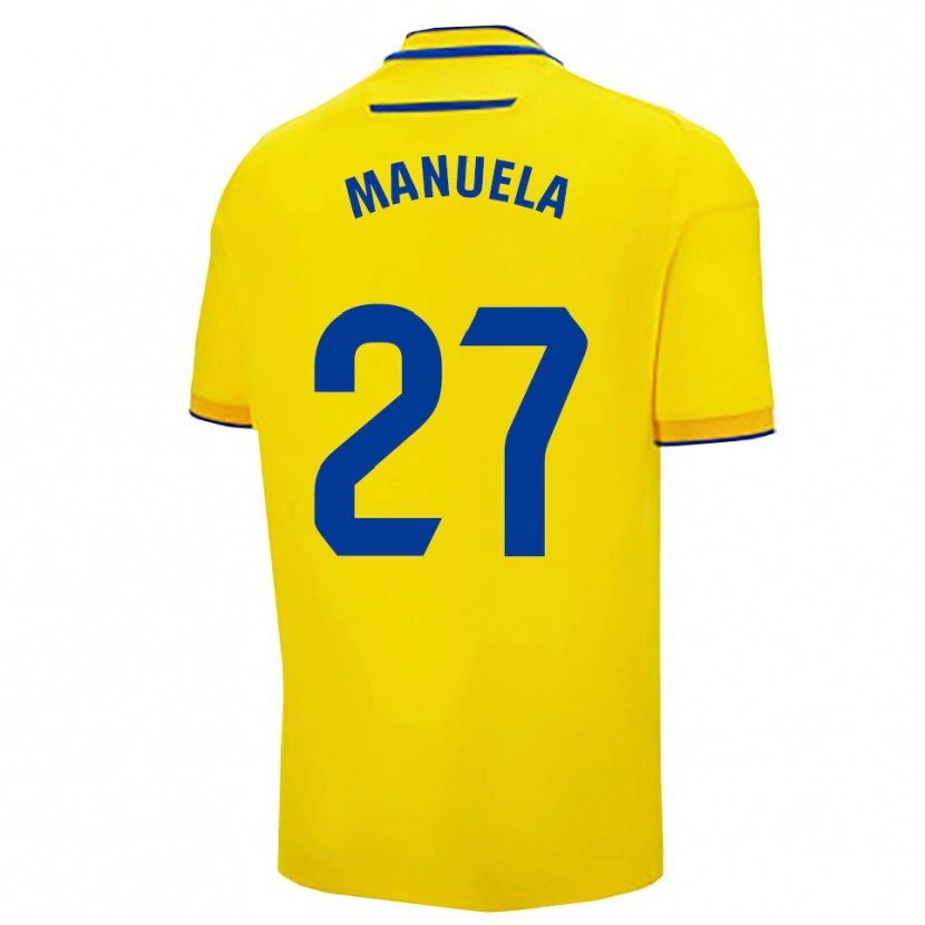 Danxen Homem Camisola Manuela Carrasco García #27 Amarelo Marinho Principal 2025/26 Camisa
