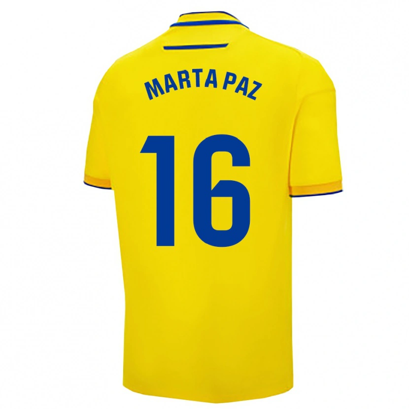 Danxen Homem Camisola Marta De Los Milagros Paz Cruz #16 Amarelo Marinho Principal 2025/26 Camisa