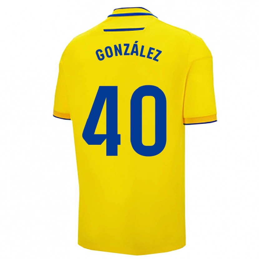 Danxen Homem Camisola José González #40 Amarelo Marinho Principal 2025/26 Camisa
