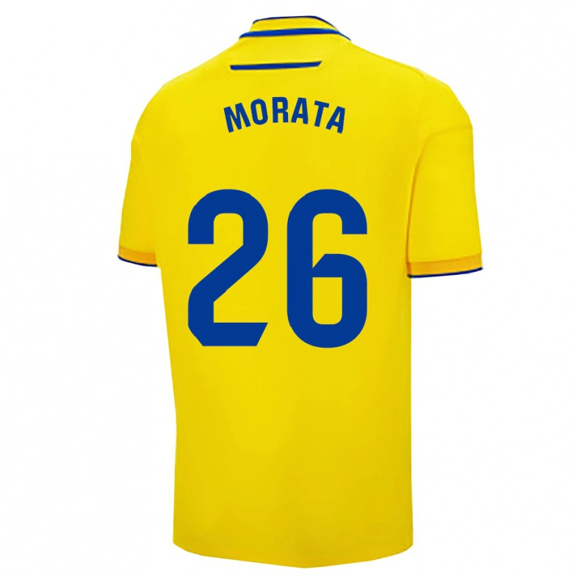 Danxen Homem Camisola Álex Morata #26 Amarelo Marinho Principal 2025/26 Camisa